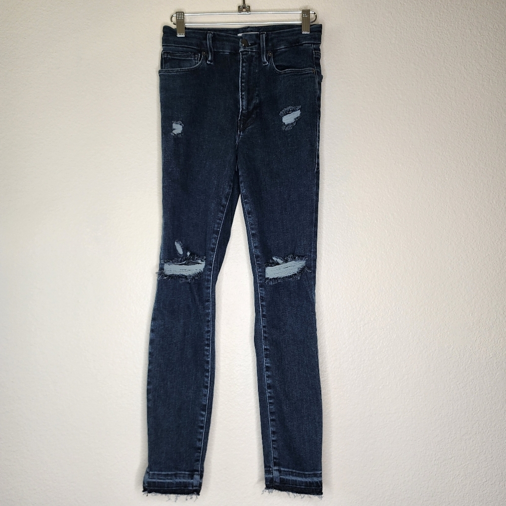 Dark Blue Distressed Women’s Skinny Jeans